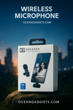 Ocean Gadgets K9 Wireless Lavalier Microphone – Plug & Play Type-C | Noise Reduction | 20 m Range | 6H Backup