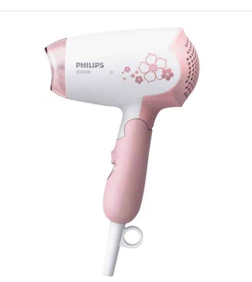 Philips HP8108 Dry Care Hair Dryer – 1000W Compact Travel Hair Dryer with Foldable Handle & Concentrator Nozzle